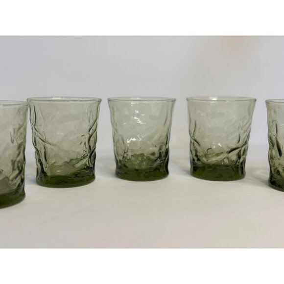 VTG Libbey Olive Aztec Drinking Glasses | Set of 5, 8 oz. MCM Barware Timeless - Picture 3 of 7